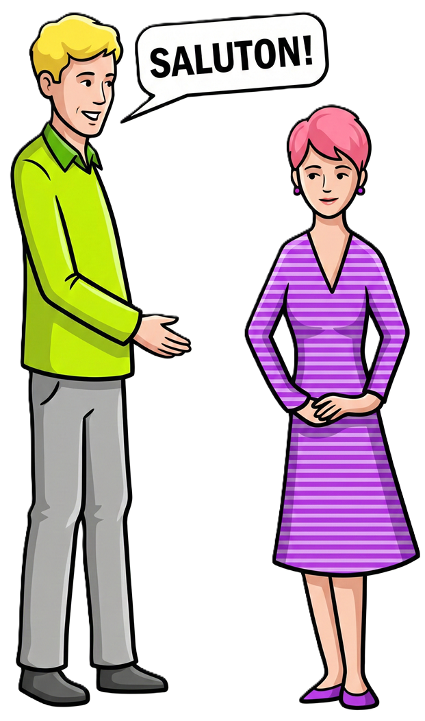 La viro vidas la virinon.