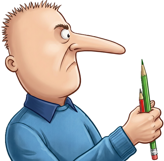 viro kun longa nazo kaj mallongaj haroj