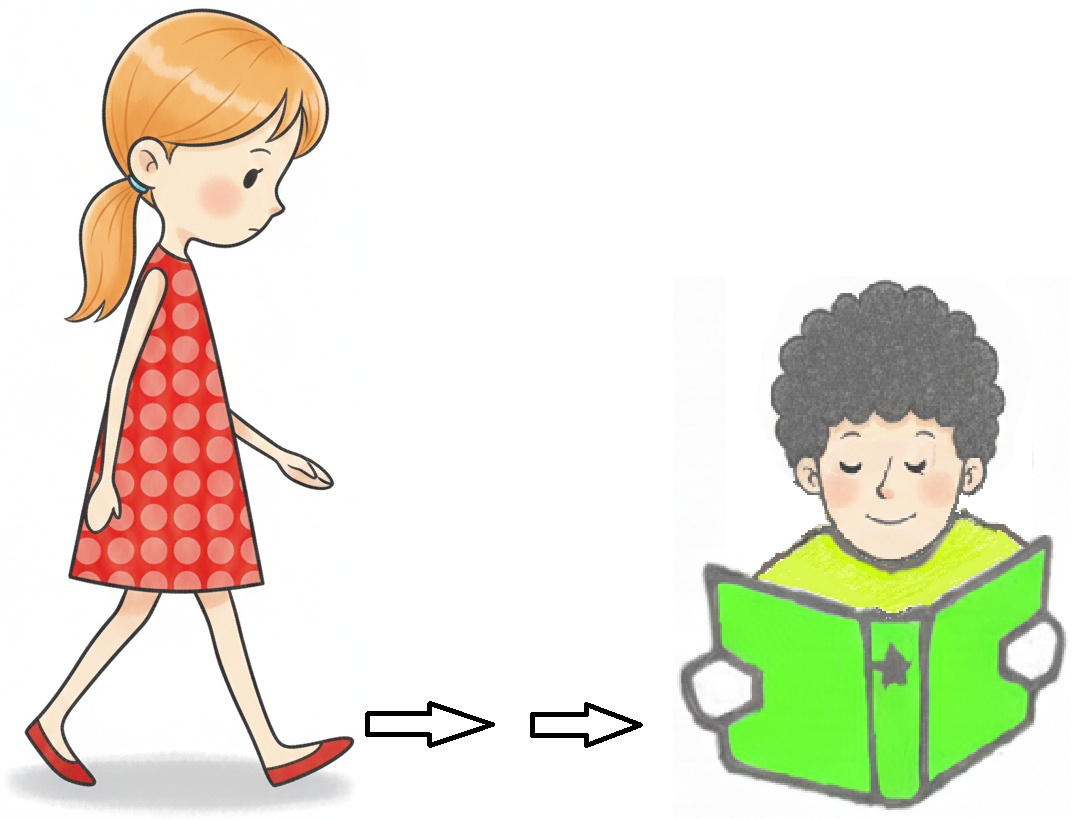 la knabino iras al la knabo