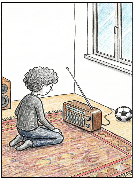 Li aŭskultas radion