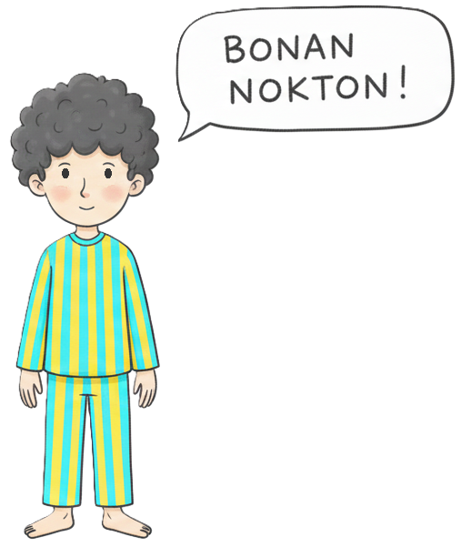 Li diras: Bonan nokton!