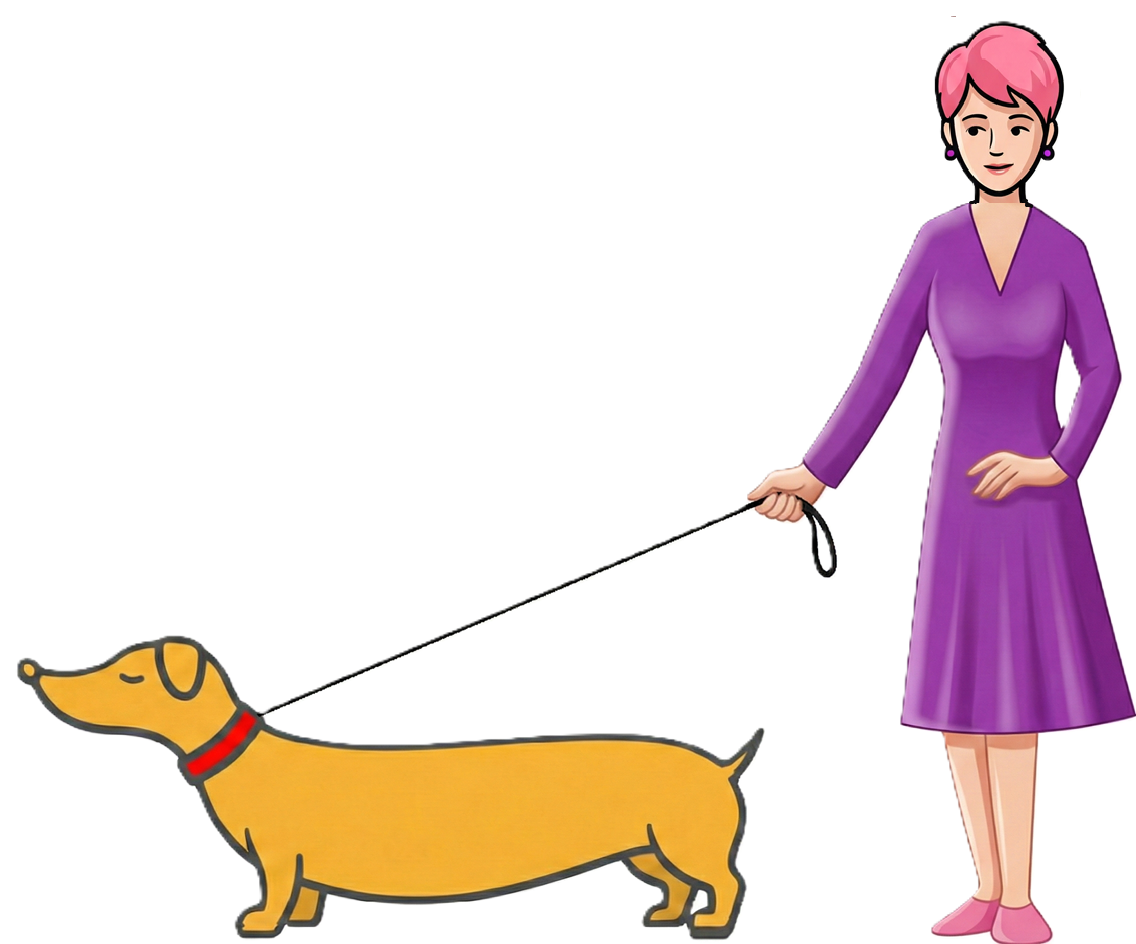 Marga Rino havas longan hundon